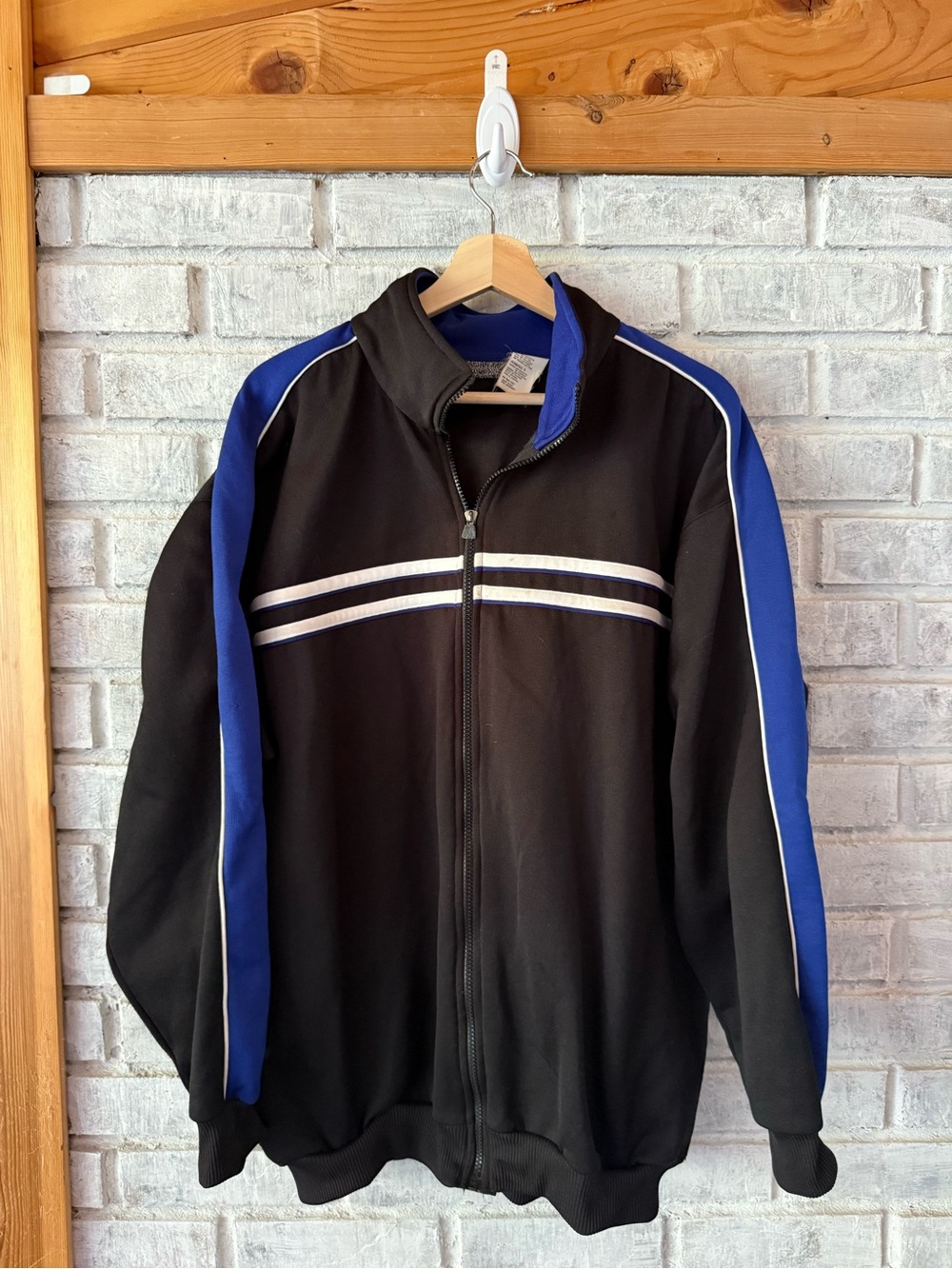 Athletic Works Black and Royal Blue Full-Zip Track Jacket